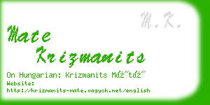 mate krizmanits business card